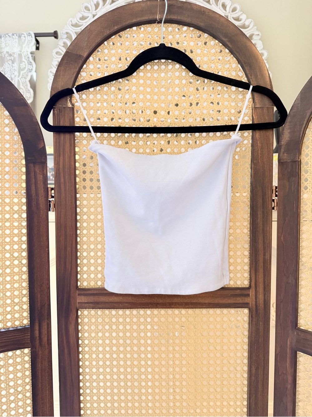 Zara white cotton tube Top